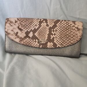 Coach Snake Print and Black Leather Women's Bag